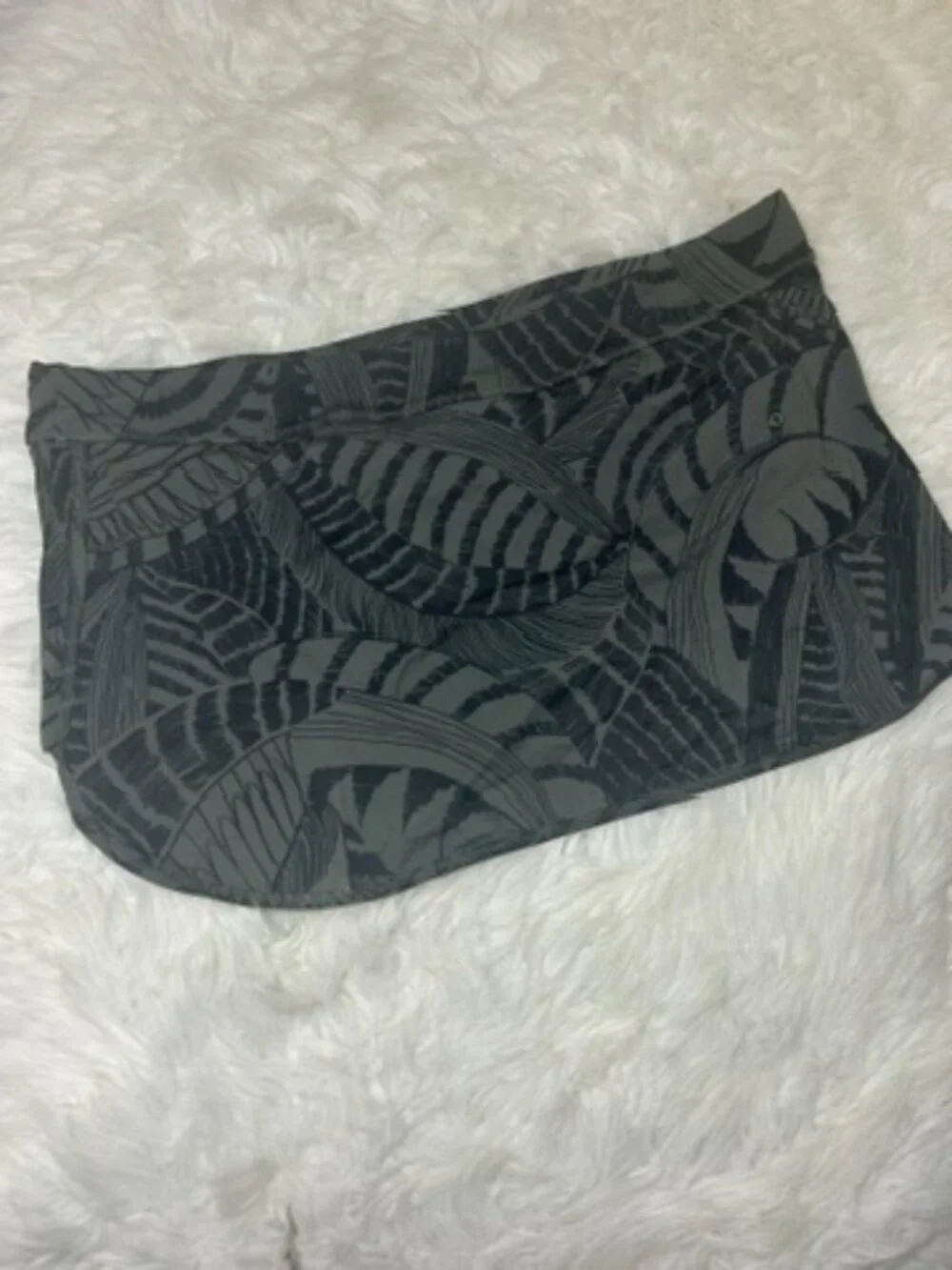 ATHLETA NWT Tidal Swim Skirt Women's XL Back Gray Zipper Pocket Bikini Brief